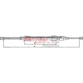 Handbrake cable METZGER - 10.745