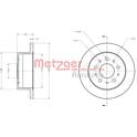 Brake disc set (2) METZGER - 6110163