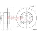 Brake disc set (2) METZGER - 6110168