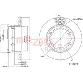 Brake disc set (2) METZGER - 6110472