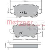 Rear brake pad set (4 pcs) METZGER - 1170004