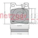 Rear brake pad set (4 pcs) METZGER - 1170123