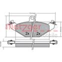 Rear brake pad set (4 pcs) METZGER - 1170362