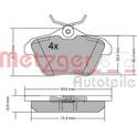 Rear brake pad set (4 pcs) METZGER - 1170579