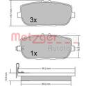 Rear brake pad set (4 pcs) METZGER - 1170617