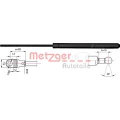 Vérin de vitre arrière METZGER - 2110342