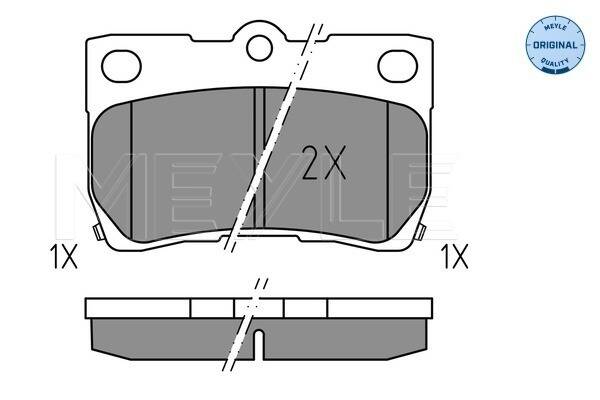 Rear brake pad set