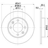 Brake disc set (2) MINTEX - MDC1493C