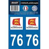 2 adesivi "Regione" Dipartimento 76 Normandia Mister-Auto - SR76