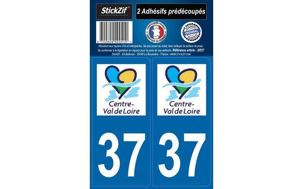 2 Adhesives "Region" Department 37 Center-Val De Loire