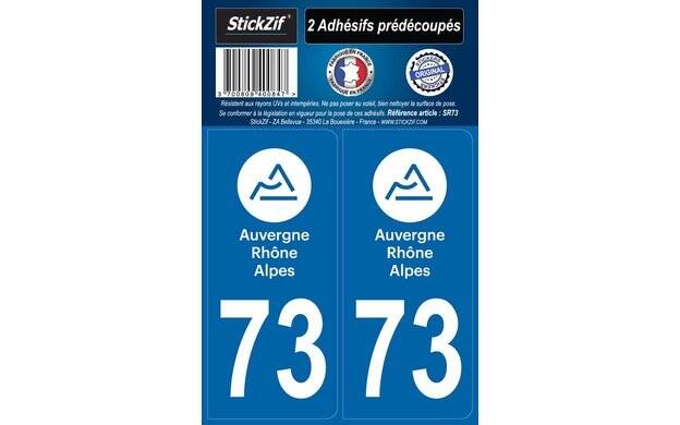2 Adhesives "Region" Department 73 Auvergne-Rhône-Alpes