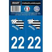 2 Adhésifs "Région" Carte 22 Breizh Mister-Auto - SR22-2