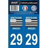 2 Adhésifs "Région" Département 29 Bretagne/Breizh Mister-Auto - SR29