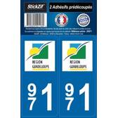 2 Adhésifs "Région" Département 971 Guadeloupe Mister-Auto - SR971
