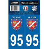 2 Adhesives "Region" Department 95 Val-D'Oise Mister-Auto - SR95-1