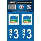 2 Adhesives "Region" Department 973 French Guiana Mister-Auto - SR973