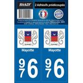 2 Adhesives "Region" Department 976 Mayotte Mister-Auto - SR976