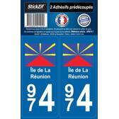 2 Klebstoffe "Region" Department 974 Reunion Island Mister-Auto - SR974-1