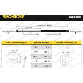 Ammortizatore pneumatico, Cofano bagagli /vano carico MONROE - ML6408