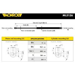 Vérin de coffre / hayon MONROE - ML5136