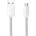Braided USB / USB-C cable - 1m silver MOXIE - 934254