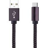 Braided USB / USB-C cable - 1m black MOXIE - 934258