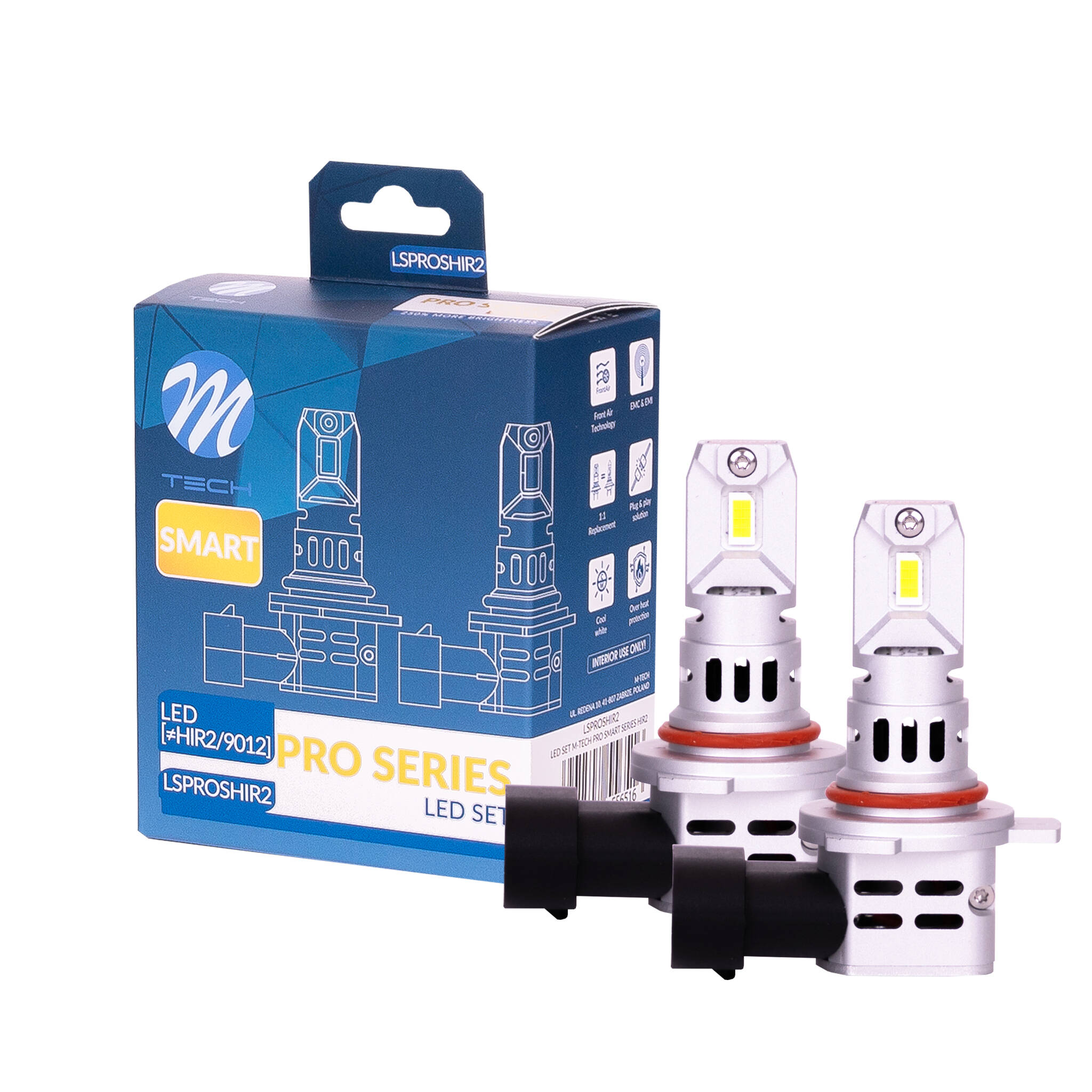 2 LED bulbs hir2 42w 12v 6000k 4600lm max plug and play