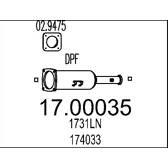 Filtro de fuligem/partículas, sistema de escape MTS - 17.00035