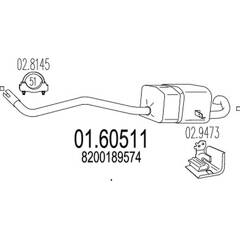 Silencieux arrière MTS - 01.60511