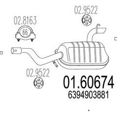 Silencieux arrière MTS - 01.60674