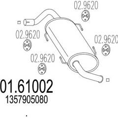 Silencieux arrière MTS - 01.61002