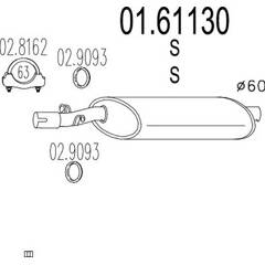 Silencieux arrière MTS - 01.61130