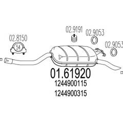 Silencieux arrière MTS - 01.61920