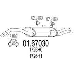 Silencieux arrière MTS - 01.67030