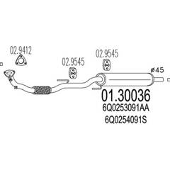 Silencieux avant MTS - 01.30036