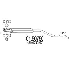 Silencieux intermédiaire MTS - 01.50750