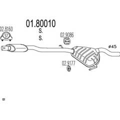Silencieux intermédiaire MTS - 01.80010