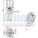 Sensor, kylmedelstemperatur NISSENS - 207076