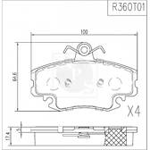 Kit pastiglie freno anteriore NPS - R360T01