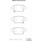 Rear brake pad set NPS - T361A29