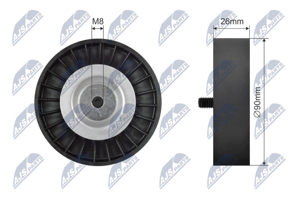 Deflection/Guide Pulley, v-belt