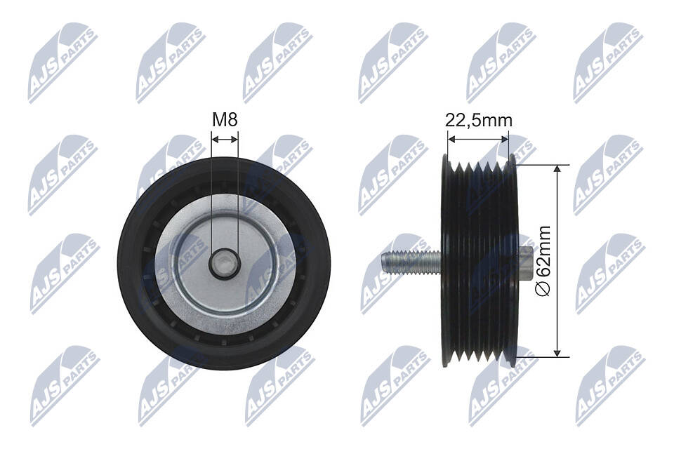 Deflection/Guide Pulley, v-belt