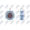 Tensioner Pulley, V-ribbed belt NTY - RNK-RE-045