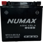 Batterie moto Numax AGM SLA scellée  YTX14BS-SLA 12 V 12 AH 200 AMPS EN NUMAX - NTX14BS-SLA