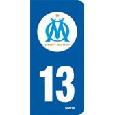 2 pre-cut license plate stickers with OM logo - 13 OLYMPIQUE DE MARSEILLE - OMFSTDT