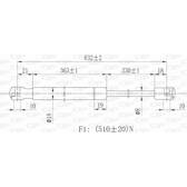 Muelle neumático, maletero/compartimento de carga OPEN PARTS - GSR6126.00