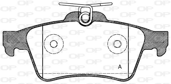 Rear brake pad set