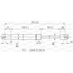 Vérin de coffre / hayon OPEN PARTS - GSR6062.00