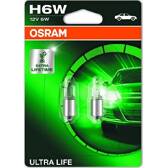 Uppsättning 2 glödlampor H6W Ultra Life OSRAM - 64132ULT-02B