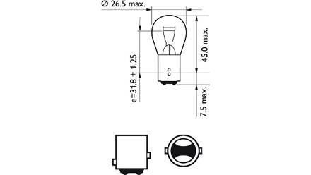 Jeu de 2 ampoules P21/5W LongLife EcoVision PHILIPS 12499LLECOB2